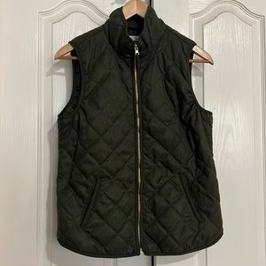 Green quilted vest